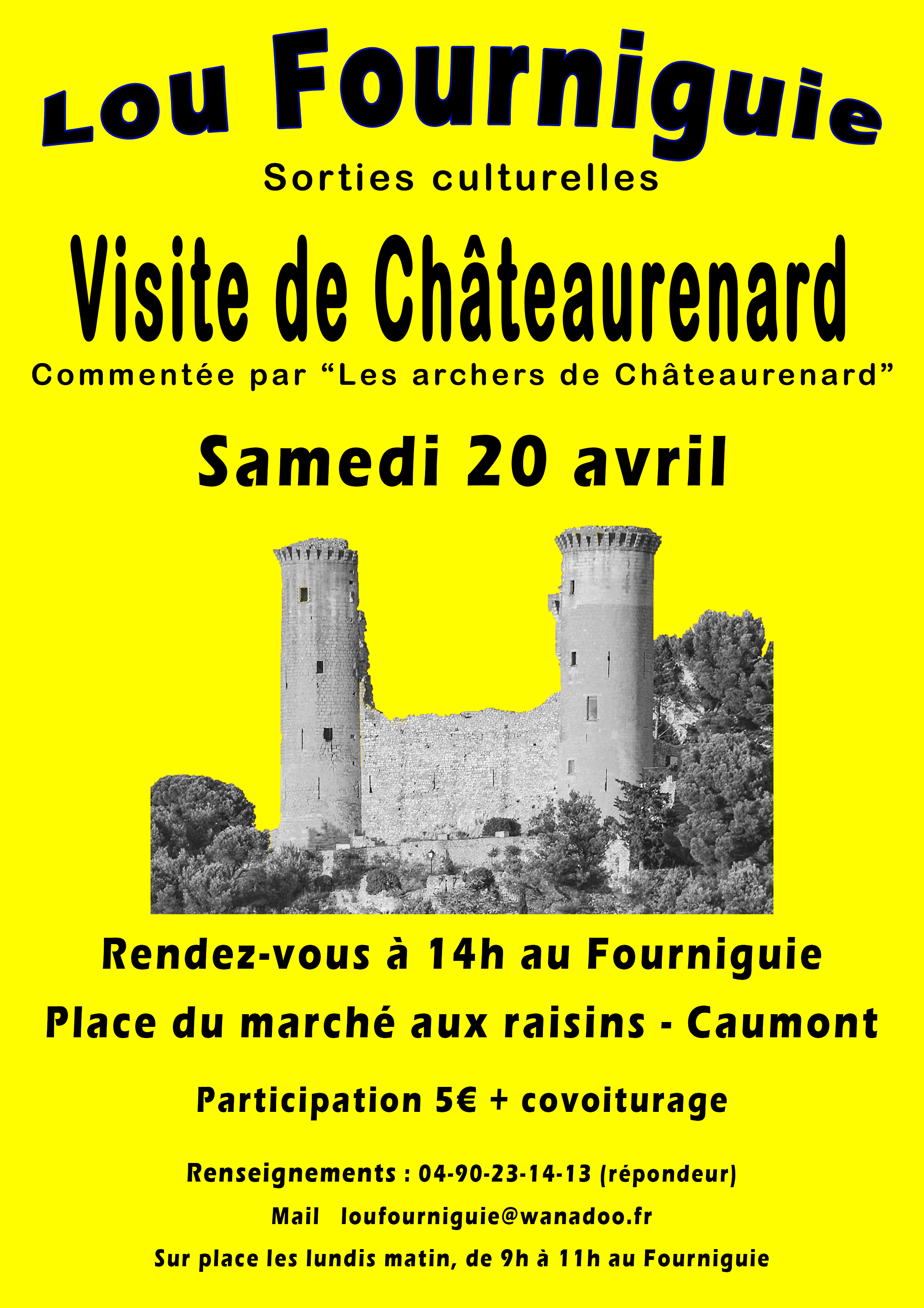 Affiche visite Châteaurenard panneau lumineux