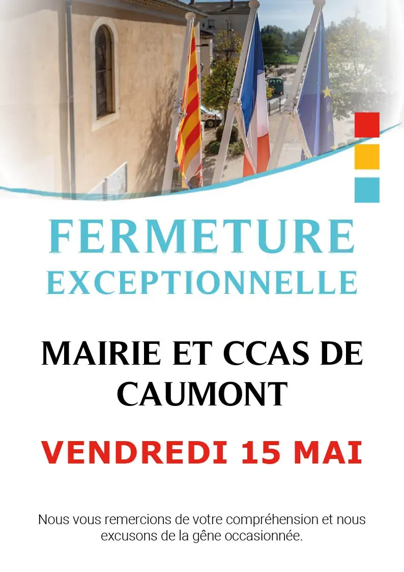 Affiche fermeture Mairie_15 mai