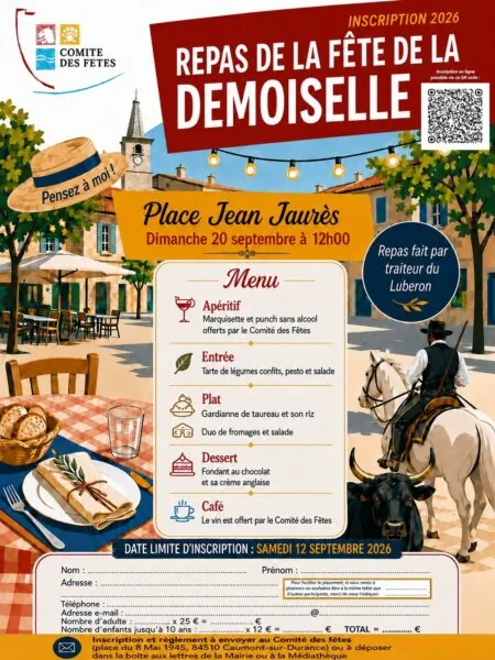 Bulletin inscription repas demoiselle