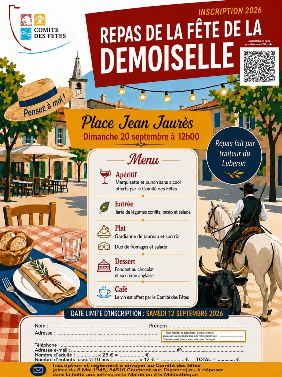Bulletin inscription repas demoiselle