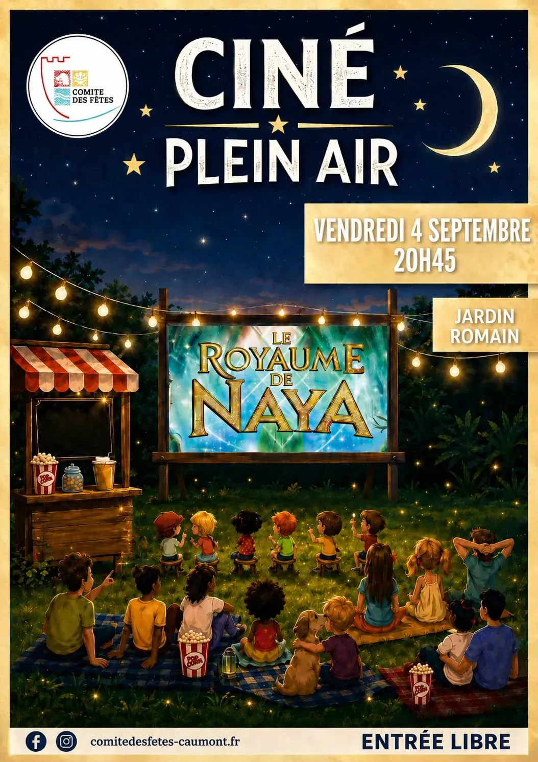 Soirée cinéma jardin romain